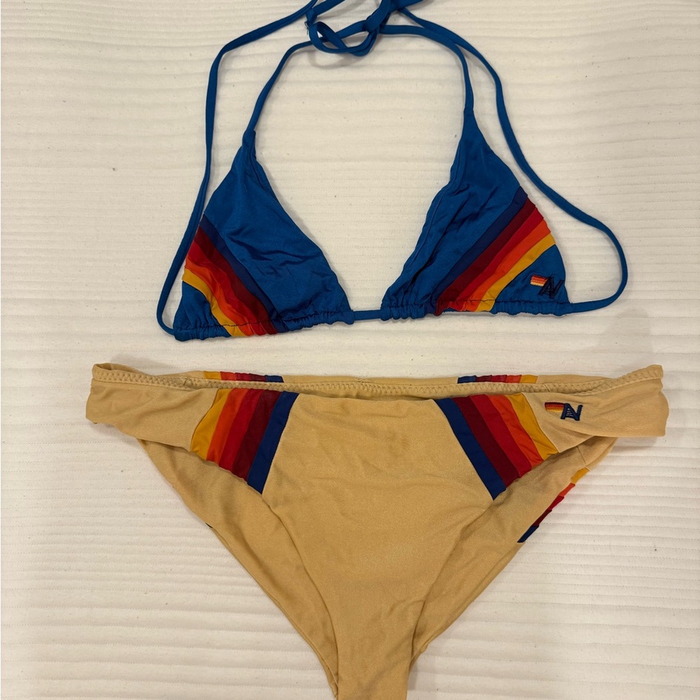 Aviator Nation Triangle Bikini (Small top, Med bottom)